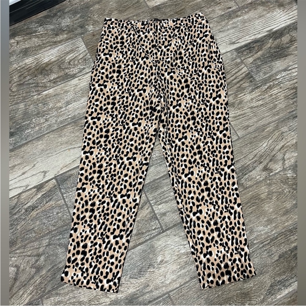Banana Republic Hayden Pant trouser size 8 animal print elastic waist